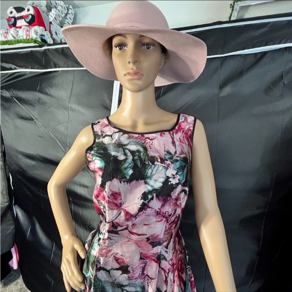 Laundry By Shelli Segal Pink and Black Floral Midi Dress - Picture 12 of 16